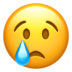 Crying Face Emoji Copy Paste ― 😢 - apple