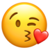 Face Blowing A Kiss Emoji Copy Paste ― 😘 - apple