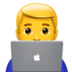 Man Technologist Emoji Copy Paste ― 👨‍💻 - apple