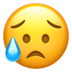 Sad But Relieved Face Emoji Copy Paste ― 😥 - apple