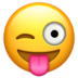 Winking Face With Tongue Emoji Copy Paste ― 😜 - apple