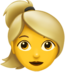 Woman: Blond Hair Emoji Copy Paste ― 👱‍♀ - apple