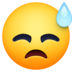 Downcast Face With Sweat Emoji Copy Paste ― 😓 - facebook