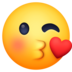 Face Blowing A Kiss Emoji Copy Paste ― 😘 - facebook