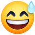 Grinning Face With Sweat Emoji Copy Paste ― 😅 - facebook
