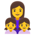 Family: Woman, Girl, Girl Emoji Copy Paste ― 👩‍👧‍👧 - google-android