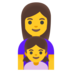 Family: Woman, Girl Emoji Copy Paste ― 👩‍👧 - google-android