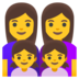 Family: Woman, Woman, Girl, Girl Emoji Copy Paste ― 👩‍👩‍👧‍👧 - google-android