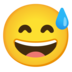Grinning Face With Sweat Emoji Copy Paste ― 😅 - google-android