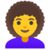 Woman: Curly Hair Emoji Copy Paste ― 👩‍🦱 - google-android