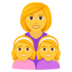 Family: Woman, Girl, Girl Emoji Copy Paste ― 👩‍👧‍👧 - joypixels