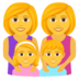 Family: Woman, Woman, Girl, Boy Emoji Copy Paste ― 👩‍👩‍👧‍👦 - joypixels