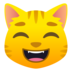 Grinning Cat With Smiling Eyes Emoji Copy Paste ― 😸 - joypixels