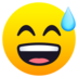 Grinning Face With Sweat Emoji Copy Paste ― 😅 - joypixels