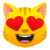 Smiling Cat With Heart-eyes Emoji Copy Paste ― 😻 - joypixels