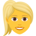 Woman: Blond Hair Emoji Copy Paste ― 👱‍♀ - joypixels