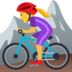 Woman Mountain Biking Emoji Copy Paste ― 🚵‍♀ - joypixels