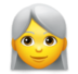 Woman: White Hair Emoji Copy Paste ― 👩‍🦳 - lg