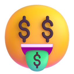 Money-mouth Face Emoji Version ― 🤑