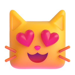 Smiling Cat With Heart-eyes Emoji Copy Paste ― 😻 - microsoft-teams-gifs