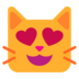 Smiling Cat With Heart-eyes Emoji Copy Paste ― 😻 - microsoft