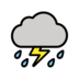 Cloud With Lightning And Rain Emoji Copy Paste ― ⛈️ - openmoji