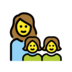 Family: Woman, Girl, Girl Emoji Copy Paste ― 👩‍👧‍👧 - openmoji