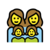 Family: Woman, Woman, Girl, Girl Emoji Copy Paste ― 👩‍👩‍👧‍👧 - openmoji