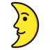 First Quarter Moon Face Emoji Copy Paste ― 🌛 - openmoji