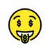 Money-mouth Face Emoji Copy Paste ― 🤑 - openmoji