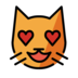 Smiling Cat With Heart-eyes Emoji Copy Paste ― 😻 - openmoji