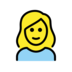 Woman: Blond Hair Emoji Copy Paste ― 👱‍♀ - openmoji