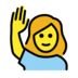 Woman Raising Hand Emoji Copy Paste ― 🙋‍♀ - openmoji