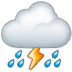 Cloud With Lightning And Rain Emoji Copy Paste ― ⛈️ - samsung