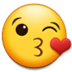 Face Blowing A Kiss Emoji Copy Paste ― 😘 - samsung