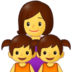 Family: Woman, Girl, Girl Emoji Copy Paste ― 👩‍👧‍👧 - samsung