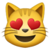 Smiling Cat With Heart-eyes Emoji Copy Paste ― 😻 - samsung