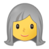 Woman: White Hair Emoji Copy Paste ― 👩‍🦳 - samsung