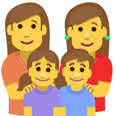Family: Woman, Woman, Girl, Boy Emoji Copy Paste ― 👩‍👩‍👧‍👦 - skype
