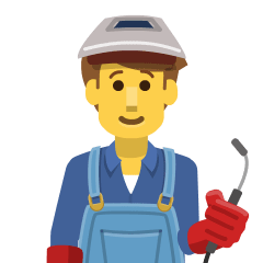 Man Factory Worker Emoji Copy Paste ― 👨‍🏭 - skype
