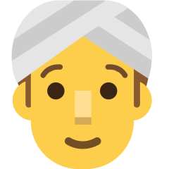 Man Wearing Turban Emoji Copy Paste ― 👳‍♂ - skype