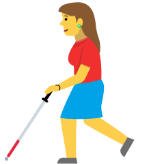 Woman With White Cane Emoji Copy Paste ― 👩‍🦯 - skype