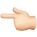 Backhand Index Pointing Left: Light Skin Tone Emoji Copy Paste ― 👈🏻 - apple