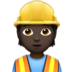 Construction Worker: Dark Skin Tone Emoji Copy Paste ― 👷🏿 - apple