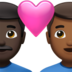 Couple With Heart: Man, Man, Dark Skin Tone, Medium-dark Skin Tone Emoji Copy Paste ― 👨🏿‍❤️‍👨🏾 - apple