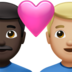 Couple With Heart: Man, Man, Dark Skin Tone, Medium-light Skin Tone Emoji Copy Paste ― 👨🏿‍❤️‍👨🏼 - apple