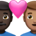 Couple With Heart: Man, Man, Dark Skin Tone, Medium Skin Tone Emoji Copy Paste ― 👨🏿‍❤️‍👨🏽 - apple