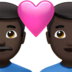 Couple With Heart: Man, Man, Dark Skin Tone Emoji Copy Paste ― 👨🏿‍❤️‍👨🏿 - apple