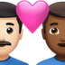 Couple With Heart: Man, Man, Light Skin Tone, Medium-dark Skin Tone Emoji Copy Paste ― 👨🏻‍❤️‍👨🏾 - apple