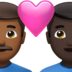 Couple With Heart: Man, Man, Medium-dark Skin Tone, Dark Skin Tone Emoji Copy Paste ― 👨🏾‍❤️‍👨🏿 - apple